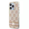 DKNY DKHMP15XHCPTSP Capa rígida para Apple iPhone 15 Pro Max, rosa Checkered Mono Pattern & Printed Stripes, compatível com MagSafe