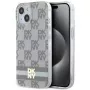 DKNY DKHMP15MHCPTSE Capa rígida para iPhone 15 Plus / 14 Plus 6,7 inch bege padrão xadrez monocromático & riscas impressas MagSafe