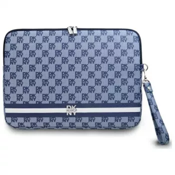 DKNY Sleeve DKCS14PVSHLB 14 inch azul padrão xadrez com riscas impressas capa para portátil