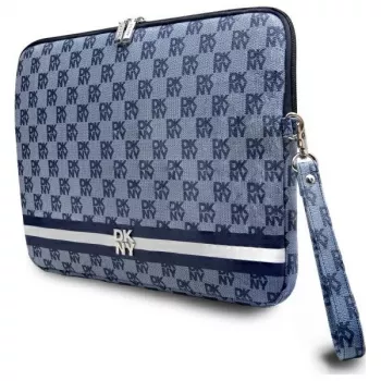 DKNY Sleeve DKCS14PVSHLB 14 inch azul padrão xadrez com riscas impressas capa para portátil