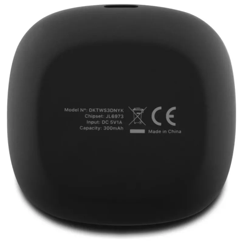 DKNY DKTWS3DNYAK auriculares intra-auriculares Bluetooth TWS com estojo de carregamento, acabamento em borracha mate, pretos