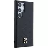 DKNY DKHMS24LPSHRPSK Capa rígida para Samsung Galaxy S24 Ultra, design em pele preto com logótipo metálico, compatível com MagSafe