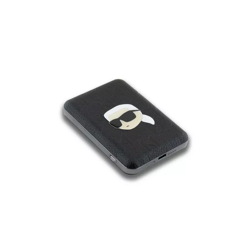 KARL LAGERFELD KLPB5FPGKSKIHK Power Bank sem fios 5000mAh 15W MagSafe preto