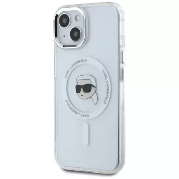 KARL LAGERFELD IML Metal Karl Head Capa MagSafe para Apple iPhone 15 - branco