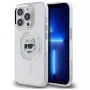Karl Lagerfeld KLHMP14LHLSCHH iPhone 14 Pro 6.1 capa rígida IML Metal Choupette Head MagSafe branco