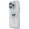 Karl Lagerfeld KLHMP14LHLSCHH iPhone 14 Pro 6.1 capa rígida IML Metal Choupette Head MagSafe branco