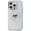 Karl Lagerfeld KLHMP14LHLSCHH iPhone 14 Pro 6.1 capa rígida IML Metal Choupette Head MagSafe branco