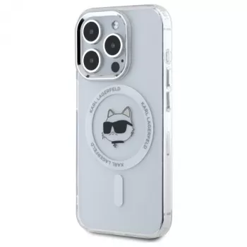 Karl Lagerfeld KLHMP15LHLSCHH Capa rígida IML Metal Choupette Head MagSafe para iPhone 15 Pro 6,1
