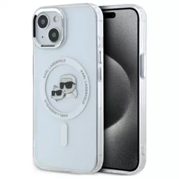 Karl Lagerfeld KLHMP14SHLSKCH Capa rígida IML Metal Karl & Choupette Head MagSafe para Apple iPhone 14 6,1 inch branca