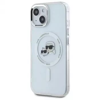 Karl Lagerfeld KLHMP14SHLSKCH Capa rígida IML Metal Karl & Choupette Head MagSafe para Apple iPhone 14 6,1 inch branca