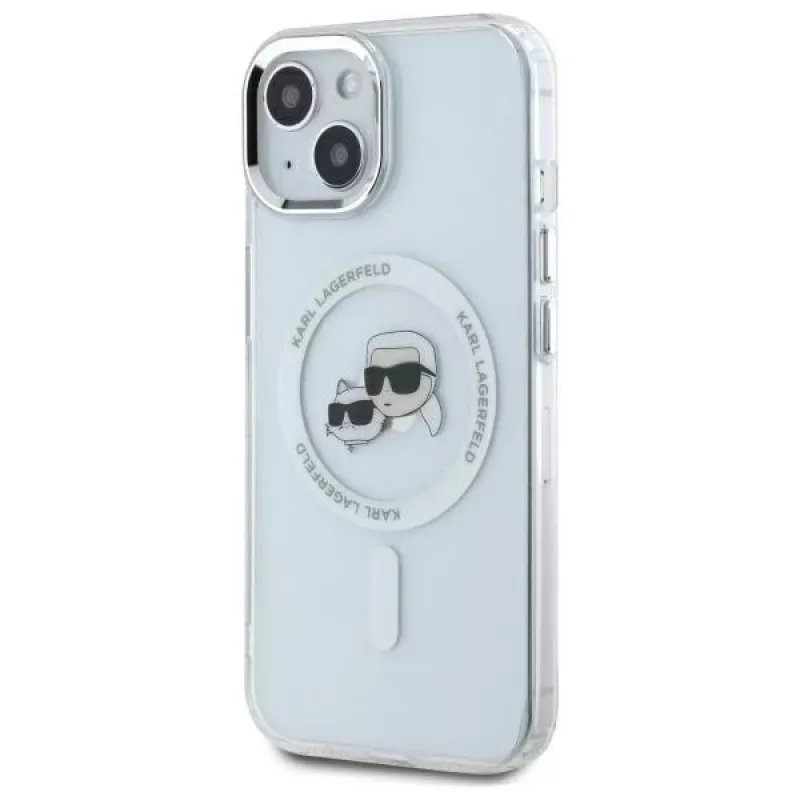 Karl Lagerfeld KLHMP14SHLSKCH Capa rígida IML Metal Karl & Choupette Head MagSafe para Apple iPhone 14 6,1