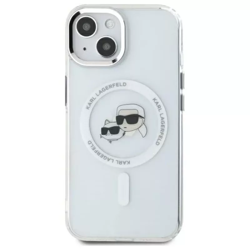 Karl Lagerfeld KLHMP14SHLSKCH Capa rígida IML Metal Karl & Choupette Head MagSafe para Apple iPhone 14 6,1
