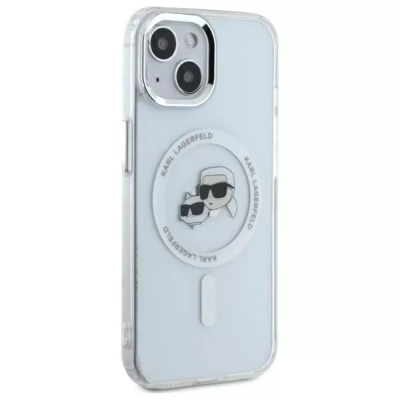 Karl Lagerfeld KLHMP14SHLSKCH Capa rígida IML Metal Karl & Choupette Head MagSafe para Apple iPhone 14 6,1