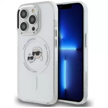 Karl Lagerfeld KLHMP14LHLSKCH Capa rígida IML Metal Karl & Choupette Head MagSafe para iPhone 14 Pro 6,1