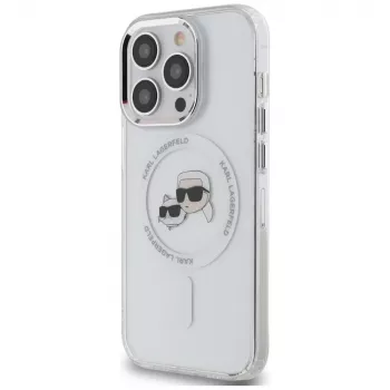Karl Lagerfeld KLHMP14LHLSKCH Capa rígida IML Metal Karl & Choupette Head MagSafe para iPhone 14 Pro 6,1