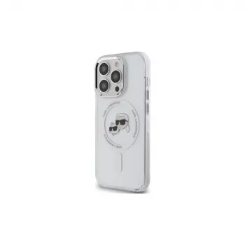 Karl Lagerfeld KLHMP14XHLSKCH Capa rígida IML Metal Karl & Choupette Head MagSafe para iPhone 14 Pro Max 6,7