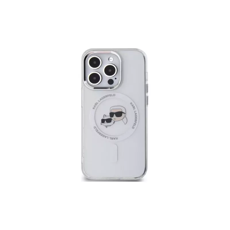 Karl Lagerfeld KLHMP14XHLSKCH Capa rígida IML Metal Karl & Choupette Head MagSafe para iPhone 14 Pro Max 6,7