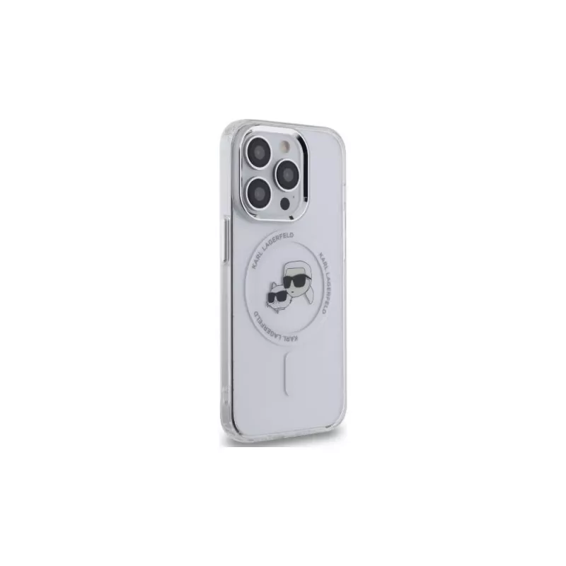 Karl Lagerfeld KLHMP14XHLSKCH Capa rígida IML Metal Karl & Choupette Head MagSafe para iPhone 14 Pro Max 6,7