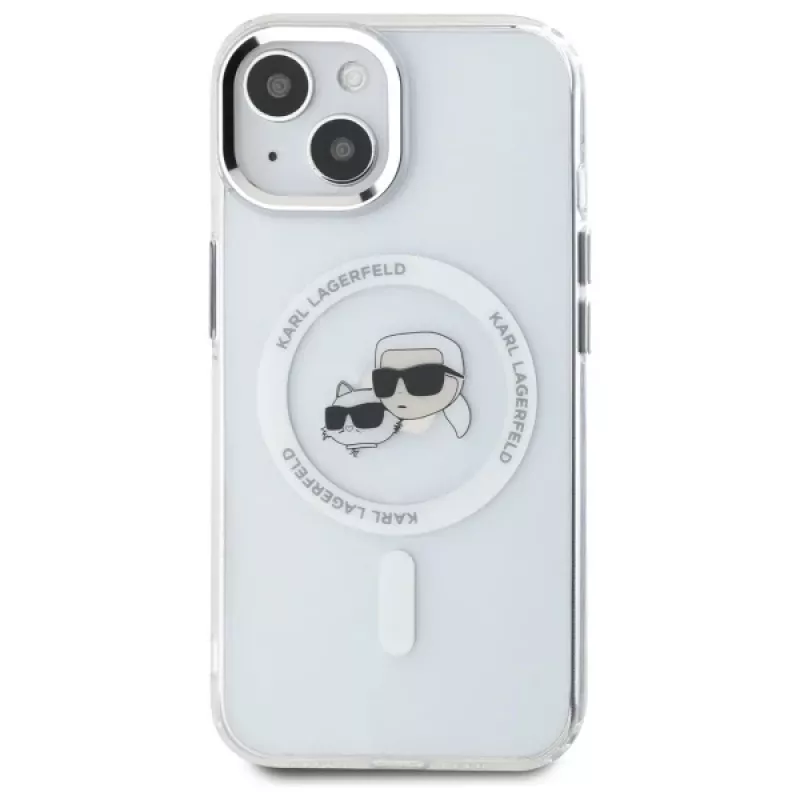 Karl Lagerfeld KLHMP15SHLSKCH Capa rígida IML Metal Karl & Choupette Head MagSafe para Apple iPhone 15 6,1
