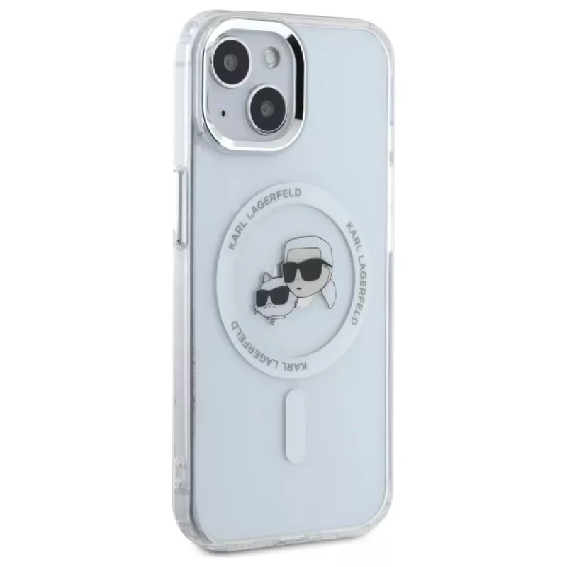 Karl Lagerfeld KLHMP15SHLSKCH Capa rígida IML Metal Karl & Choupette Head MagSafe para Apple iPhone 15 6,1