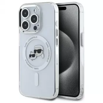 Karl Lagerfeld KLHMP15XHLSKCH Capa rígida IML Metal Karl & Choupette Head MagSafe para iPhone 15 Pro Max 6,7 inch branca
