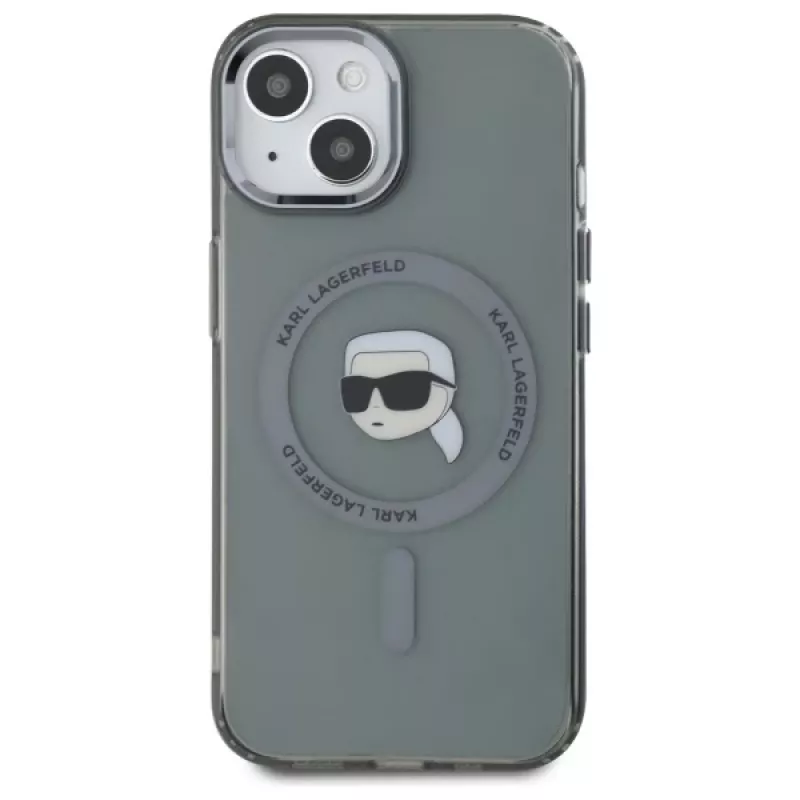 Karl Lagerfeld KLHMP15SHLSKIK Capa rígida IML Metal Karl Head MagSafe para Apple iPhone 15 6,1