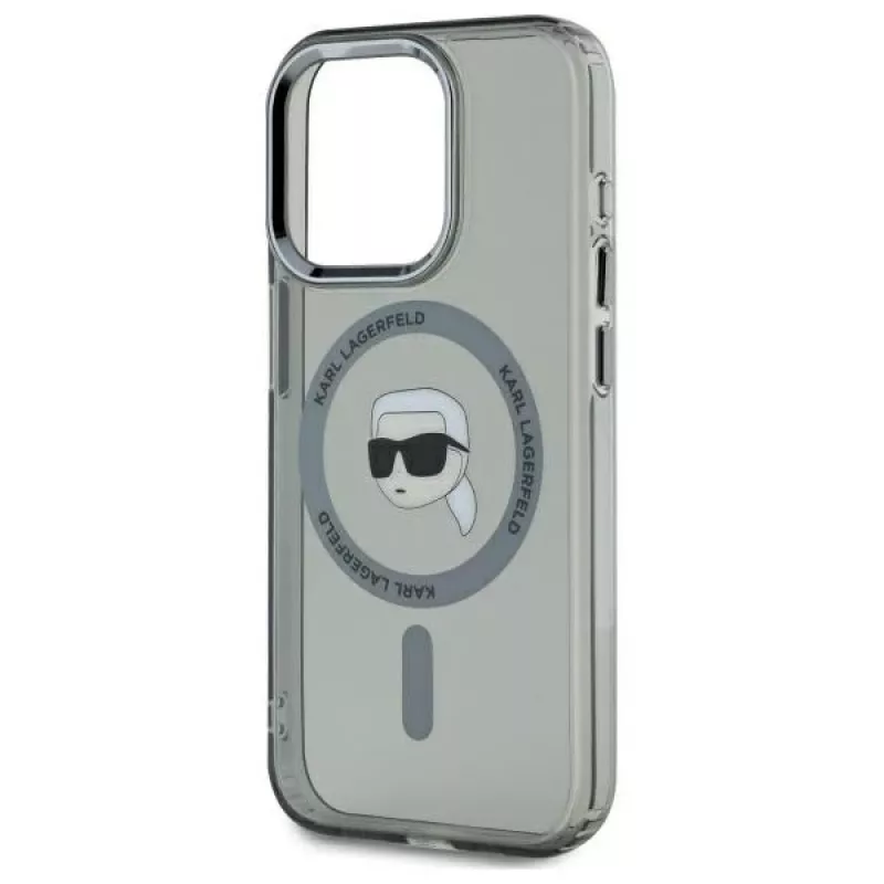 Karl Lagerfeld KLHMP15LHLSKIK Capa rígida IML Metal Karl Head MagSafe para Apple iPhone 15 Pro 6,1