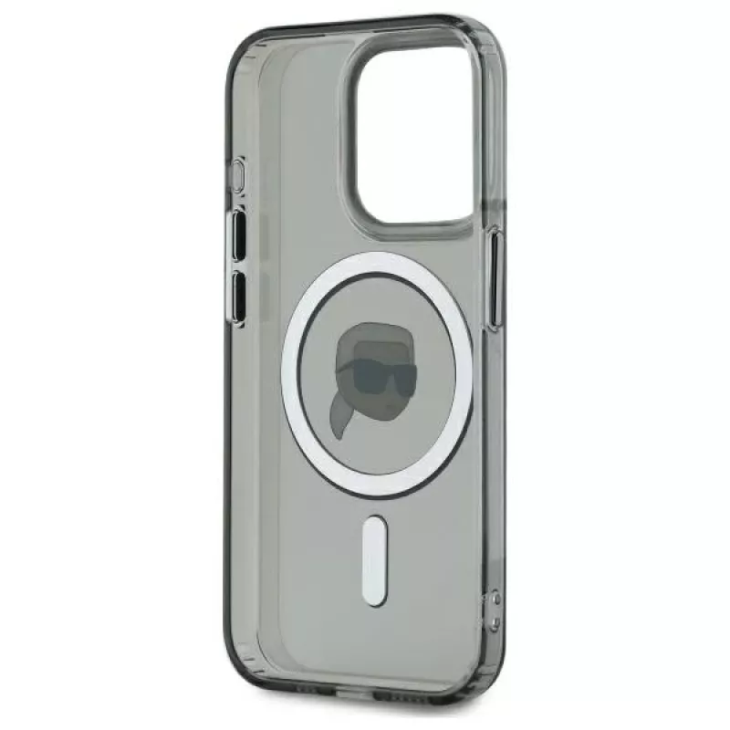 Karl Lagerfeld KLHMP15LHLSKIK Capa rígida IML Metal Karl Head MagSafe para Apple iPhone 15 Pro 6,1