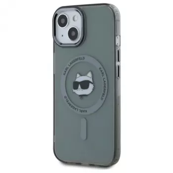 Karl Lagerfeld KLHMP15SHLSCHK Capa rígida IML Metal Choupette Head MagSafe para iPhone 15 6,1