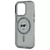 Karl Lagerfeld KLHMP15LHLSCHK Capa rígida IML Metal Choupette Head MagSafe para iPhone 15 Pro 6,1