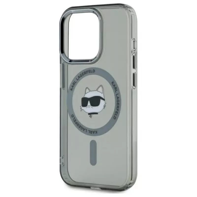Karl Lagerfeld KLHMP15LHLSCHK Capa rígida IML Metal Choupette Head MagSafe para iPhone 15 Pro 6,1