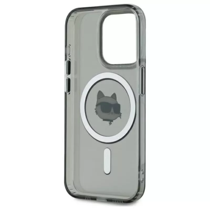 Karl Lagerfeld KF002417 Capa rígida IML Metal Choupette Head MagSafe para iPhone 15 Pro Max 6,7