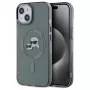 Karl Lagerfeld KLHMP15SHLSKCK Capa rígida IML Metal Karl & Choupette Head MagSafe para Apple iPhone 15 6,1 inch preta