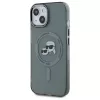 Karl Lagerfeld KLHMP15SHLSKCK Capa rígida IML Metal Karl & Choupette Head MagSafe para Apple iPhone 15 6,1