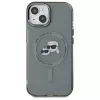 Karl Lagerfeld KLHMP15SHLSKCK Capa rígida IML Metal Karl & Choupette Head MagSafe para Apple iPhone 15 6,1
