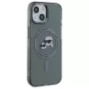 Karl Lagerfeld KLHMP15SHLSKCK Capa rígida IML Metal Karl & Choupette Head MagSafe para Apple iPhone 15 6,1