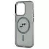 Karl Lagerfeld KLHMP15LHLSKCK Capa rígida IML Metal Karl & Choupette Head MagSafe para iPhone 15 Pro 6,1