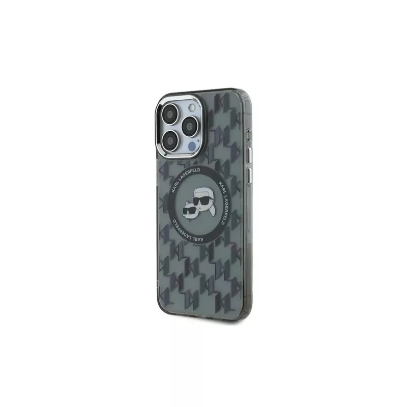 Karl Lagerfeld KLHMP15LHMCKMHK Capa IML Monogram Karl & Choupette Head MagSafe para iPhone 15 Pro 6,1