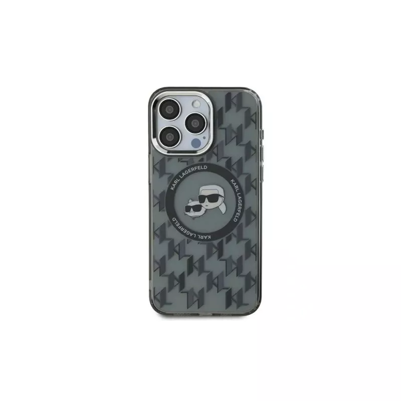 Karl Lagerfeld KLHMP15LHMCKMHK Capa IML Monogram Karl & Choupette Head MagSafe para iPhone 15 Pro 6,1