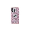 Karl Lagerfeld KLHMP15LHMCKMHP Capa traseira IML Monogram Karl & Choupette Head MagSafe para iPhone 15 Pro 6,1 inch rosa