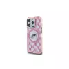Karl Lagerfeld KLHMP15LHMCKMHP Capa traseira IML Monogram Karl & Choupette Head MagSafe para iPhone 15 Pro 6,1 inch rosa