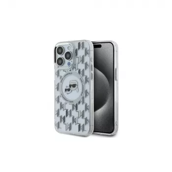 Karl Lagerfeld KLHMP15LHMCKMHT Capa IML Monogram Karl & Choupette Head MagSafe para iPhone 15 Pro 6,1