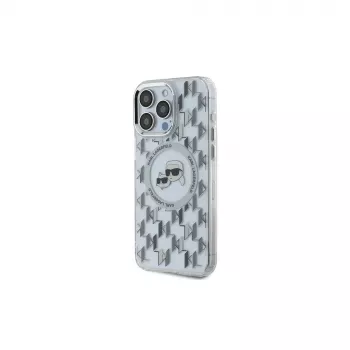 Karl Lagerfeld KLHMP15LHMCKMHT Capa IML Monogram Karl & Choupette Head MagSafe para iPhone 15 Pro 6,1