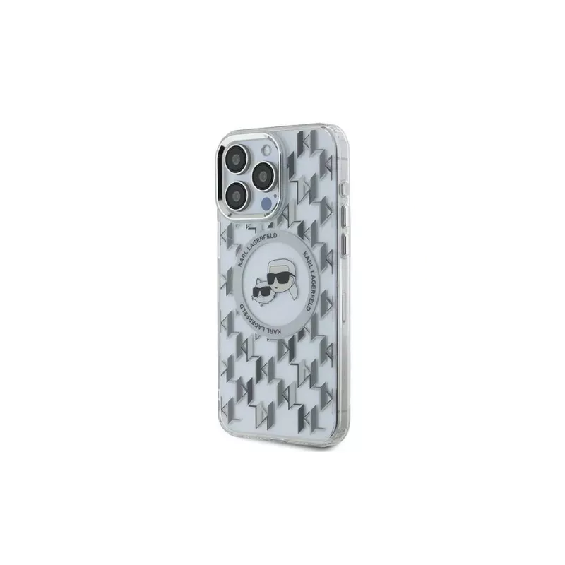 Karl Lagerfeld KLHMP15LHMCKMHT Capa IML Monogram Karl & Choupette Head MagSafe para iPhone 15 Pro 6,1