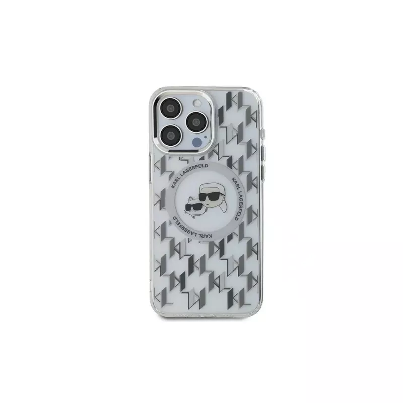 Karl Lagerfeld KLHMP15LHMCKMHT Capa IML Monogram Karl & Choupette Head MagSafe para iPhone 15 Pro 6,1
