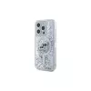 Karl Lagerfeld KLHMP15LLGKCSGH Capa rígida Liquid Glitter Karl & Choupette Head MagSafe transparente para iPhone 15 Pro 6,1 inch