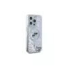 Karl Lagerfeld KLHMP15LLGKCSGH Capa rígida Liquid Glitter Karl & Choupette Head MagSafe transparente para iPhone 15 Pro 6,1 inch