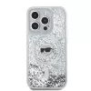 Karl Lagerfeld KLHMP15LLGKISGH Capa rígida Liquid Glitter Karl Head MagSafe transparente para iPhone 15 Pro 6,1