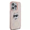 Karl Lagerfeld KLHCP14XHKLPCHP Capa rígida IML Choupette Head & Monogram rosa para iPhone 14 Pro Max 6,7