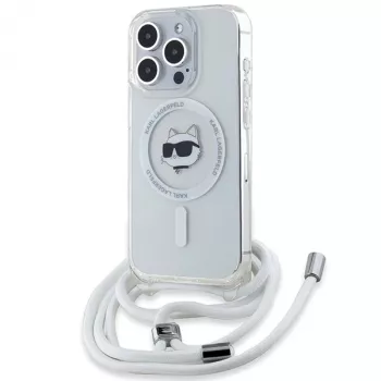 Karl Lagerfeld KLHMP13XHCCHNT Capa rígida IML Choupette Head & Cord MagSafe transparente para iPhone 13 Pro Max 6,7